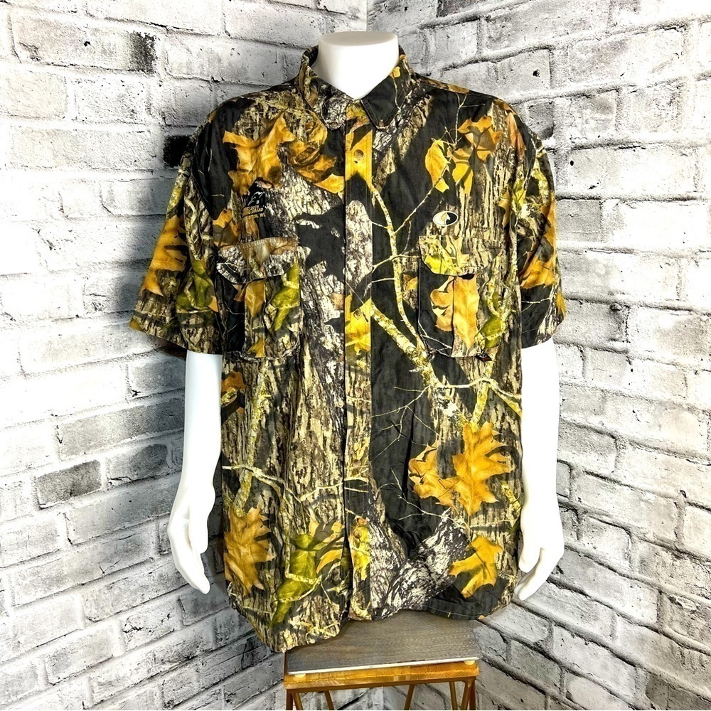 Mossy Oak Y2K Breakup Camo Embroidered Logo Casual Shirt